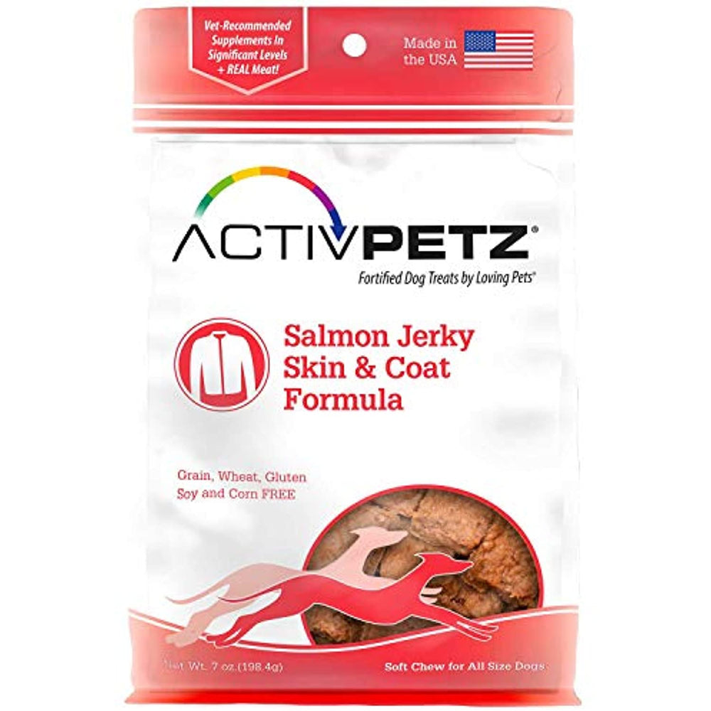Loving Pets Activpetz Salmon Jerky Skin & Coat Formula Dog Treat, 7 Oz