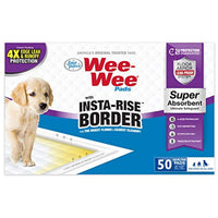 Four Paws Wee-Wee Puppy Training Insta-Rise Border Pee Pads 50-Count 22" x 23" Standard Size
