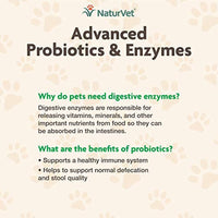 
              NaturVet  Advanced Probiotics & Enzymes - Plus Vet Strength PB6 Probiotic | Supports and Balances Pets with Sensitive Stomachs & Digestive Issues | For Dogs & Cats | 70 Soft Chews
            