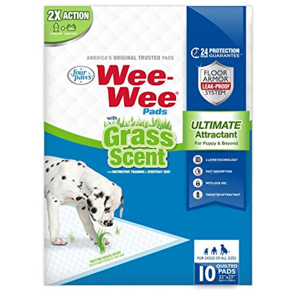 Four Paws Wee-Wee Grass Scented Puppy Pads Grass Scented 10 Count