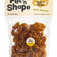 Pet 'n Shape Chik 'n Rings - All Natural Chicken Jerky Dog Treats, 8 oz, 1 Pack