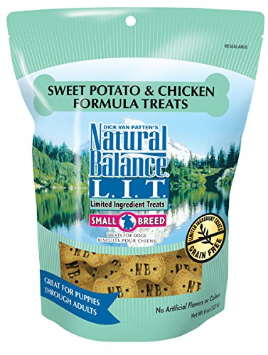 Natural Balance L.I.D. Limited Ingredient Diets Small Breed Dog Treats, Sweet Potato & Chicken Formula, 8 Ounce Pouch, Grain Free