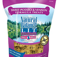 Natural Balance L.I.D. Limited Ingredient Diets Small Breed Dog Treats, Sweet Potato & Venison Formula, 8 Ounce Pouch, Grain Free