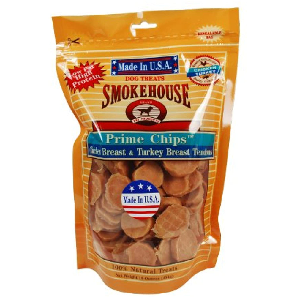 Smokehouse 100-Percent Natural Prime Chips Chicken & Turkey Dog Treats 16 ounce