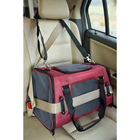 Gen7Pets Commuter Buckle In Car Safety Seat and Shoulder Carrier for Dogs and Cats18 inch Burgundy