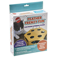 SPOT Ethical Products Feather Frenzy Fun/Electronic Spinning Teaser Cat Toy