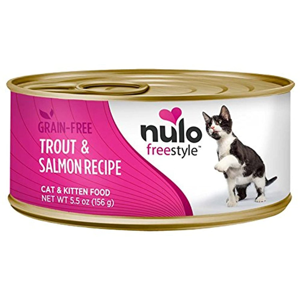 Nulo 1 Count Freestyle Grain Free Trout & Salmon Recipe Can Cat Food (24 Each), 5.5 Oz
