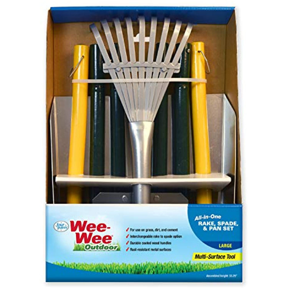 Wee-Wee Dog Waste Pick-Up Tool Set with Rake, Spade & Pan, Large