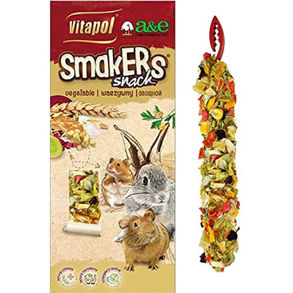 A&E Cage Co. Smakers Treat Sticks, Small Animal, Twin Pack, Vegetable