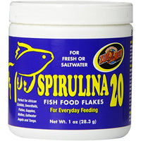 Zoo Med Laboratories AZMAFS1 Aquatrol Spirulina 20 Flake, 1-Ounce