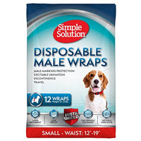 Simple Solution Disposable Dog Diapers for Male Dogs | Male Wraps with Super Absorbent Leak-Proof Fit | Excitable Urination, Incontinence, or Male Marking | Small | 12 Count