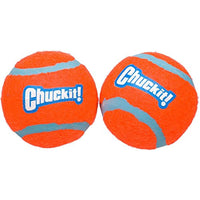 
              Chuckit! Tennis Fetch Ball Dog Toy; Non Abrasive Felt is Safer for Dog's Mouths; Small 2-Pack, 2 Inches Diameter
            