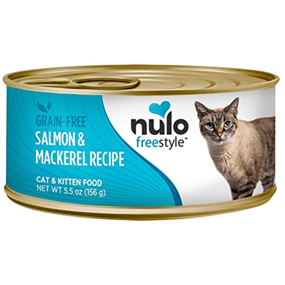 Nulo 1 Count Freestyle Grain Free Salmon & Mackerel Recipe Can Cat Food (24 Each), 5.5 Oz