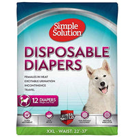 
              Simple Solution True Fit Disposable Dog Diapers for Female Dogs | Super Absorbent with Wetness Indicator | XXL | 12 Count
            