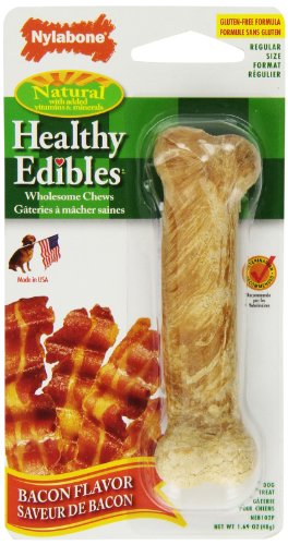Nylabone Healthy Edibles All-Natural Long Lasting Bacon Chew Treats Bacon Flavor Regular - Up to 25 lbs.