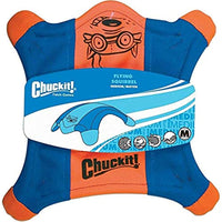 ChuckIt! Flying Squirrel Spinning Dog Toy, (Orange/Blue), Multicolor, Medium (10 in x 10 in) (0511300)