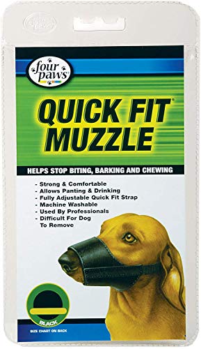 Four Paws Quick Fit Adjustable Dog Muzzle, Black, Size XS
