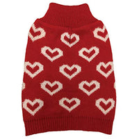 
              Fashion Pet/Allover Hearts Sweater/Dog Sweater RED Small
            