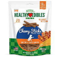 
              Nylabone Healthy Edibles Chewy Dog Treat Sticks Bacon & Cheese 12 oz.
            