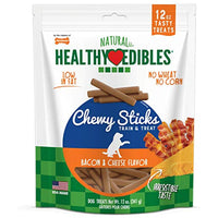 Nylabone Healthy Edibles Chewy Dog Treat Sticks Bacon & Cheese 12 oz.