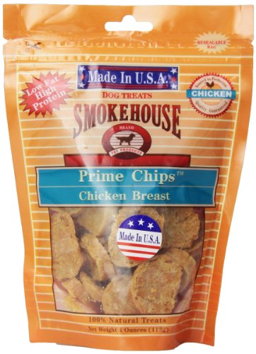 Smokehouse Pet Products 85461 Chicken Prime Chips Treat For Dogs, 4-Ounce