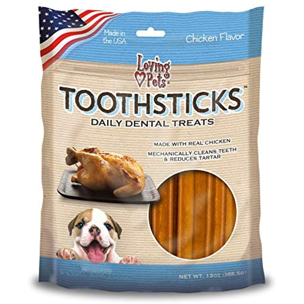 Loving Pets 5051 13 Oz Dental Stix Chicken Recipe For Dogs, Large