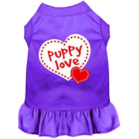 Mirage Pet Products 58-14 XSPR Purple Puppy Love Screen Print Dress, X-Small