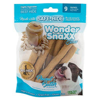 Healthy Chews Wonder SnaXX Stixx Dog Treats, Peanut Butter Flavor, Made with Whipped Safe-Hide, Small/Medium, Pack of 9