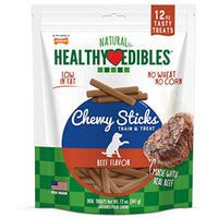 Nylabone Healthy Edibles Chewy Dog Treat Sticks Beef 12 oz.