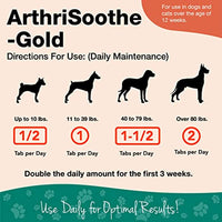 
              NaturVet ArthriSoothe-Gold Level 3, MSM and Glucosamine for Dogs and Cats, Advanced Joint Care Support Supplement with Chondroitin and Omega 3, Clinically Tested, Chewable Tablets, Made in The USA
            