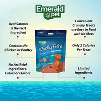 
              Emerald Pet Wholly Fish! Chicken-Free Feline Treats, Salmon Recipe — Tasty and Crunchy Salmon Cat Treats with Real Salmon — Chicken-Free, Grain Free, Natural Cat Treats — Made in USA, 3 oz
            