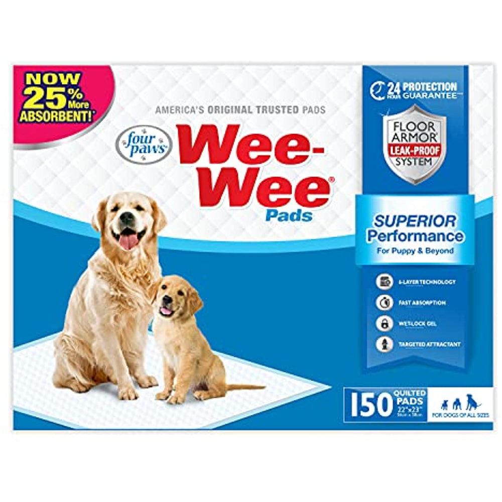 Four Paws Wee Wee Absorbent Pads for Dogs Standard 150 Count