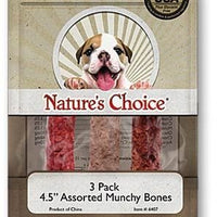 Loving Pets Nature's Choice Rawhide Munchy Bones, 4.5in 3ct