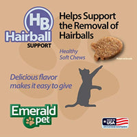 Emerald Pet Feline Hairball Soft Natural Grain Free Cat Chew, Made in USA