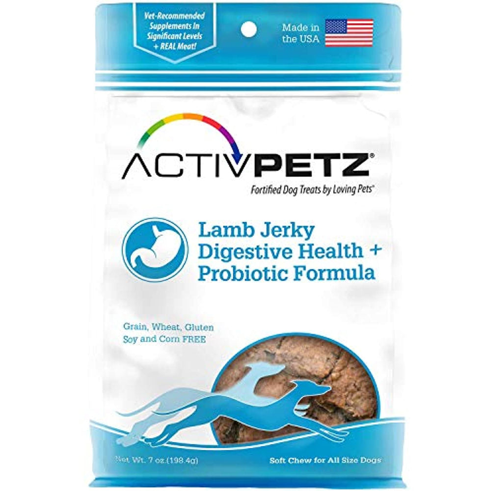 Loving Pets Activpetz Lamb Jerky Digestive Health + Probiotic Formula Dog Treat, 7 Oz