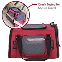 Gen7Pets Commuter Buckle In Car Safety Seat and Shoulder Carrier for Dogs and Cats18 inch Burgundy