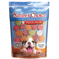 Loving Pets 4967 Nature'S Choice 100-Percent Natural Rawhide Lollipop With Twist Stick Value Pack Dog Treat, 20/Pack (Assorted Colors)