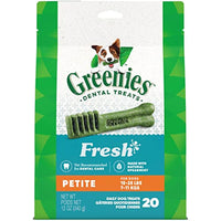 
              GREENIES Petite Natural Dog Dental Care Chews Oral Health Dog Treats Fresh Flavor, 12 oz. Pack (20 Treats)
            