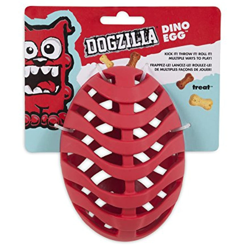 Petmate Dogzilla Dino Egg Toy, Red