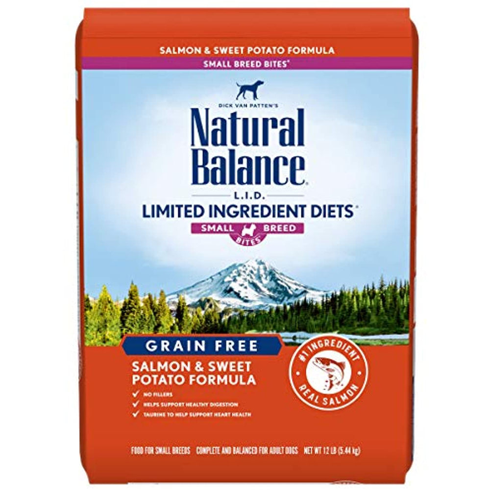 Natural Balance L.I.D. Limited Ingredient Diets Small Breed Bites Dry Dog Food, Salmon & Sweet Potato Formula, 12 Pounds