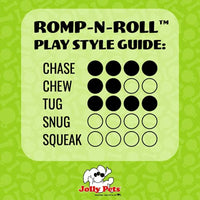 Jolly Pets Romp-n-Roll Rope and Ball Dog Toy, 4.5 Inches/Small, Blue (645 BL)