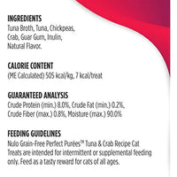 Nulo Freestyle Perfect Purees - Tuna & Crab Recipe - Cat Food, Pack of 6 - Premium Cat Treats, 0.50 oz. Pouches - Meal Topper for Felines - High Moisture Content and No Preservatives