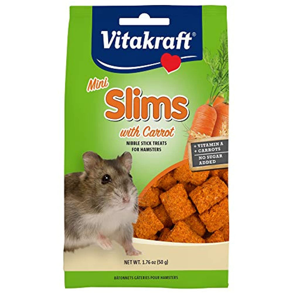 Vitakraft Mini Slims with Carrot Hamster & Small Animal Nibble Stick Treat, 1.76 oz