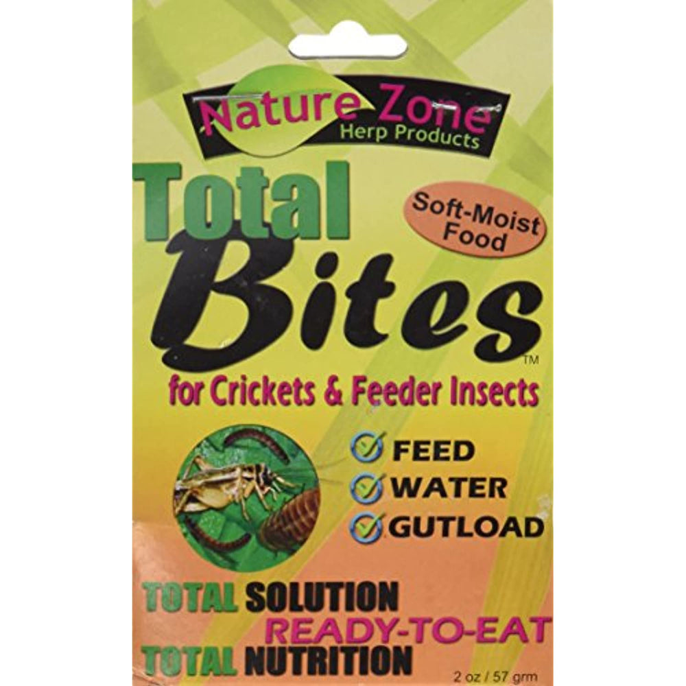 Nature Zone Total Bites for Crickets & Feeder Insects Soft Moist Food with Spirulina, 2-Ounce