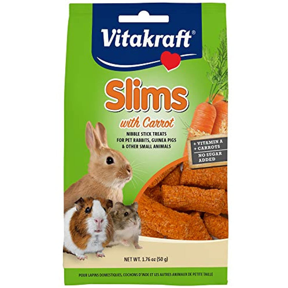 Vitakraft Pet Rabbit Slims With Carrot - Nibble Stick Treat, 1.76 Ounce Pouch