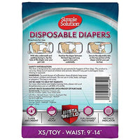 Simple Solution True Fit Disposable Dog Diapers for Female Dogs | Super Absorbent with Wetness Indicator | XS/Toy | 12 Count