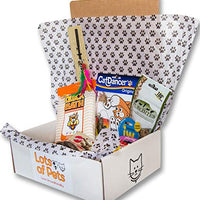 Lots of Pets Cat Scratch Fever Party Box Kitty Cat Party Box, Pet Supplies Starter Pack, Treats and Toys for Cats