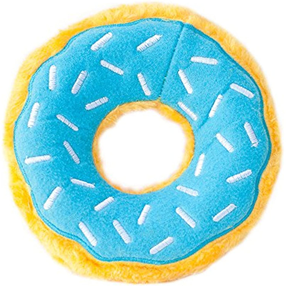 ZippyPaws - Original Donutz No Stuffing Squeaky Plush Dog Toy - Blueberry