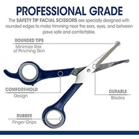 Four Paws Magic Coat Professional Series Safety Tip Facial Dog Trimming Scissors