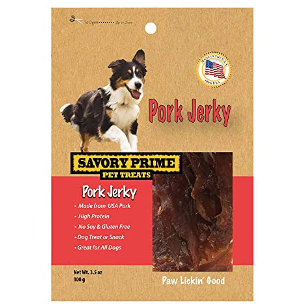 Savory Prime 406 Usa Savory Pork Jerky Dog Treats, 100G